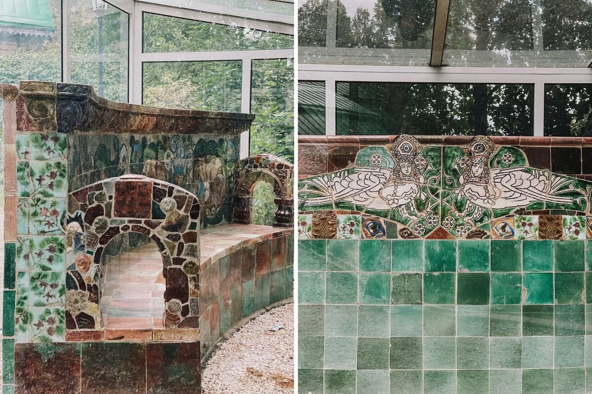 скамья врубеля в абрамцево. абрамцево врубель. скамья врубеля в абрамцево. скамья врубеля в абрамцево. изразцы врубель со скамьи абрамцево.