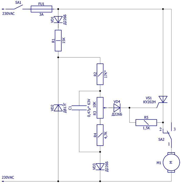 Регулятор оборотов схема 220. Схема управления коллекторным двигателем переменного тока 220. Регулятор частоты вращения двигателя 220в схема. Схема плавной регулировки оборотов электродвигателя 220в. Схема регулятора асинхронного двигателя на 220в.