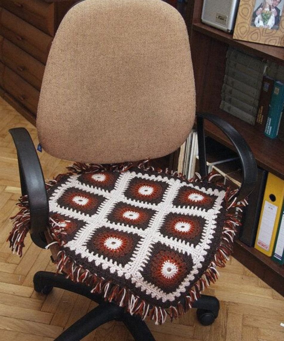 вязание спицами накидка на кресло