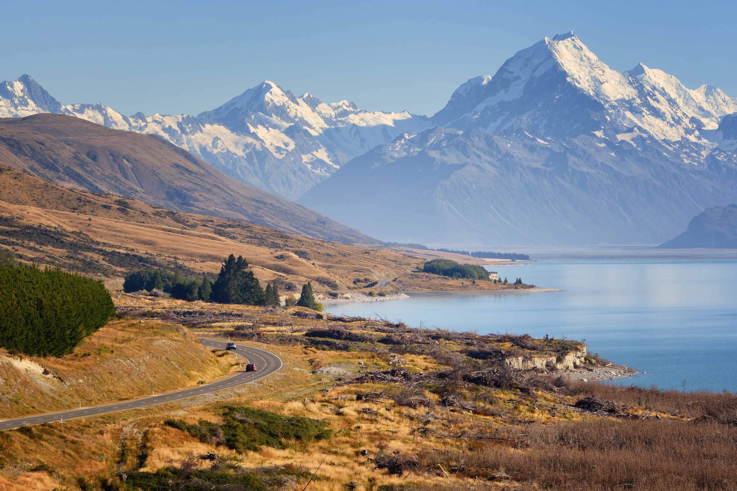 Гора Кука дорога новая Зеландия