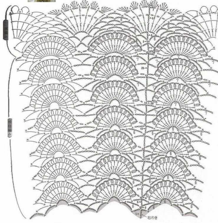 Веер крючком схема и описание вязание