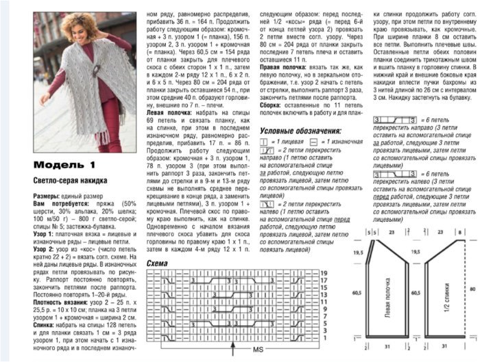 Жилет шарф спицами с описанием и схемами