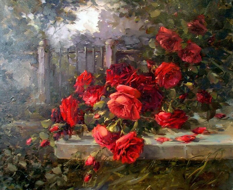 Розы картина художника