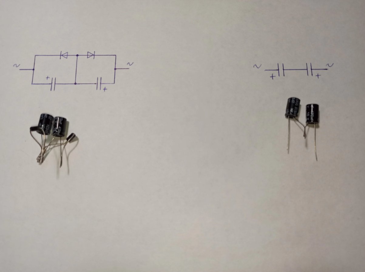 Как сделать неполярный конденсатор из двух полярных и будет ли ...