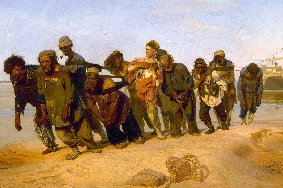 История картины бурлаки на волге