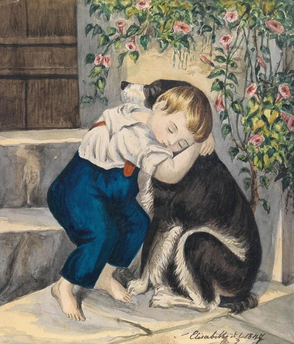 Сопереживание рисунок. Художник Брайтон Ривьер преданность. Сопереживание в картинах художников. Мальчик с собакой. Картина мальчик с собакой.