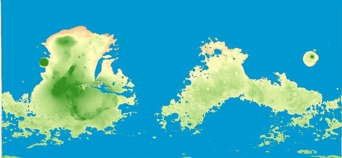 Карта венеры с водой
