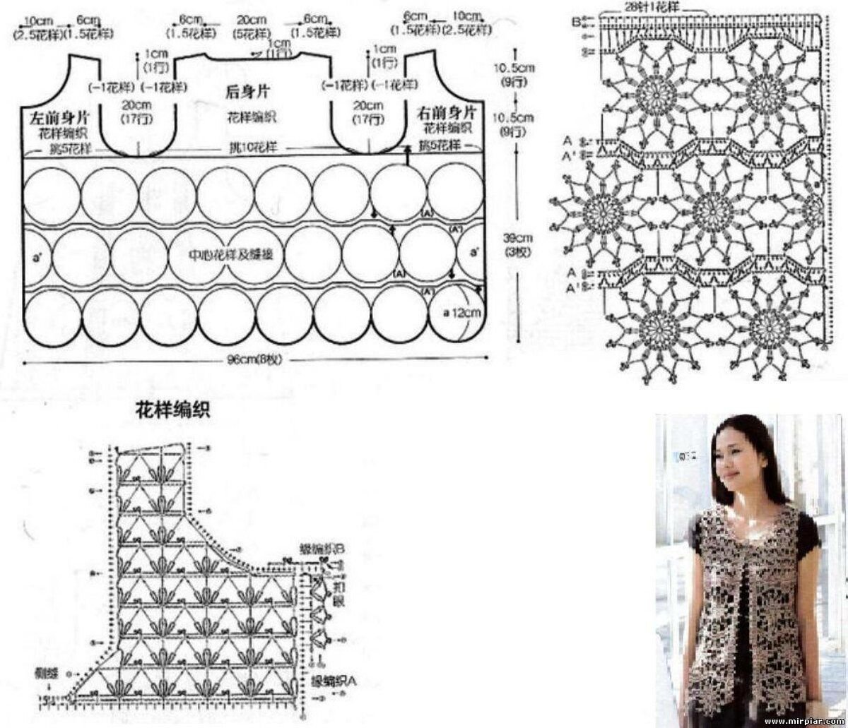 Жилетки женские вязаные крючком схемы