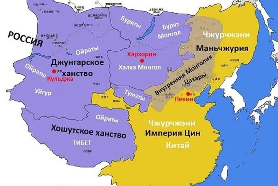 Карта расселения монголов