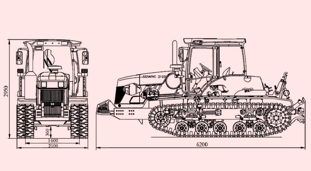Гусеничный трактор схема
