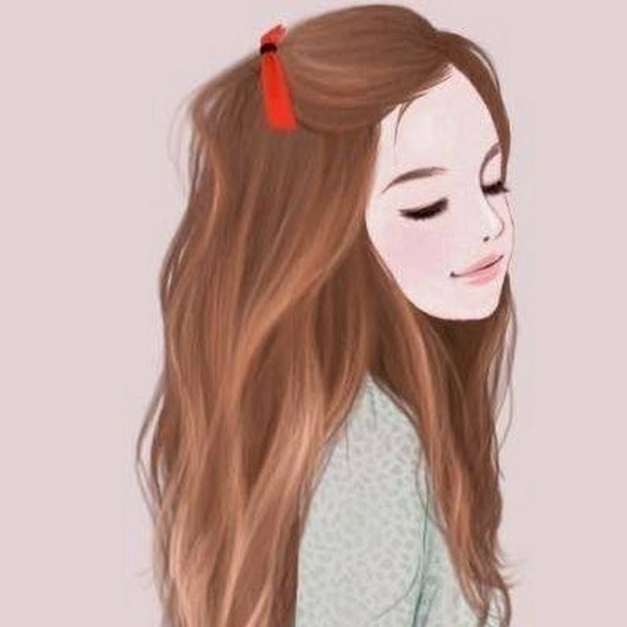 Девушка с распущенными волосами рисунок