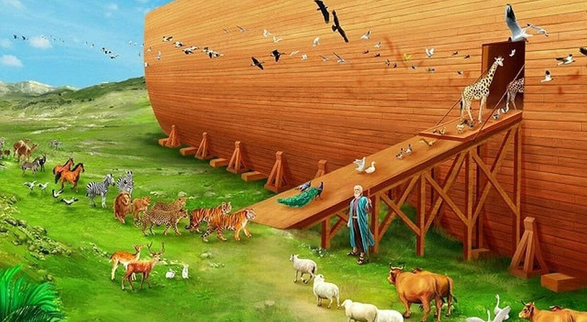 Постройка Ноева ковчега картины