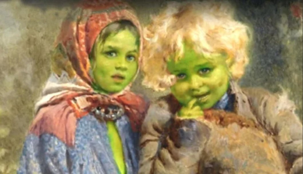 вулпит зеленые дети. зеленый ребенок. зеленый ребенок. константин маковский крестьянские дети. вулпит зеленые дети.