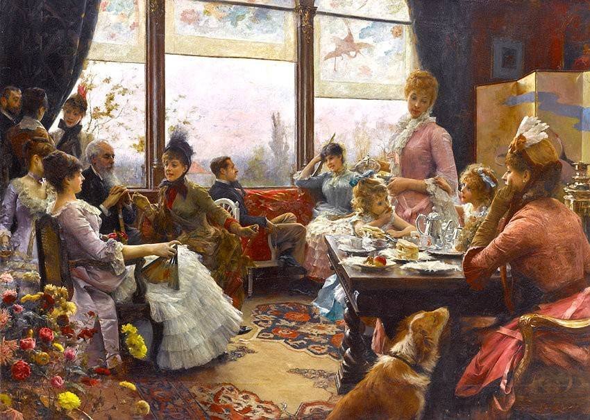 5 o clock afternoon. Юлиус Леблан Стюарт (Julius LEBLANC Stewart) (1855- 1919). Five-o’Clock» чаепитие в Англии. Английское чаепитие Five o'Clock Tea. Чайная церемония в Англии Файв оклок.