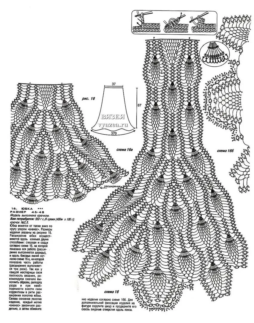 Юбка крючком схемы