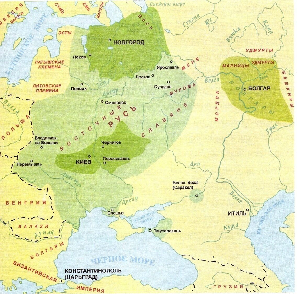 Русские государства в 10 веке. Волжская Булгария на карте древней Руси. Волжская Булгария на карте древней Руси атлас. Волжская Булгария 13 век. Карта древней Руси 9-12 века.