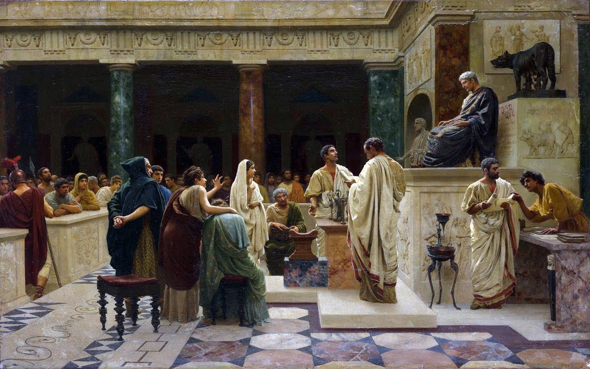 Защита древнего рима. Суд в древнем Риме Бакалович. Чезаре Маккари (1888) заседание Римского Сената.