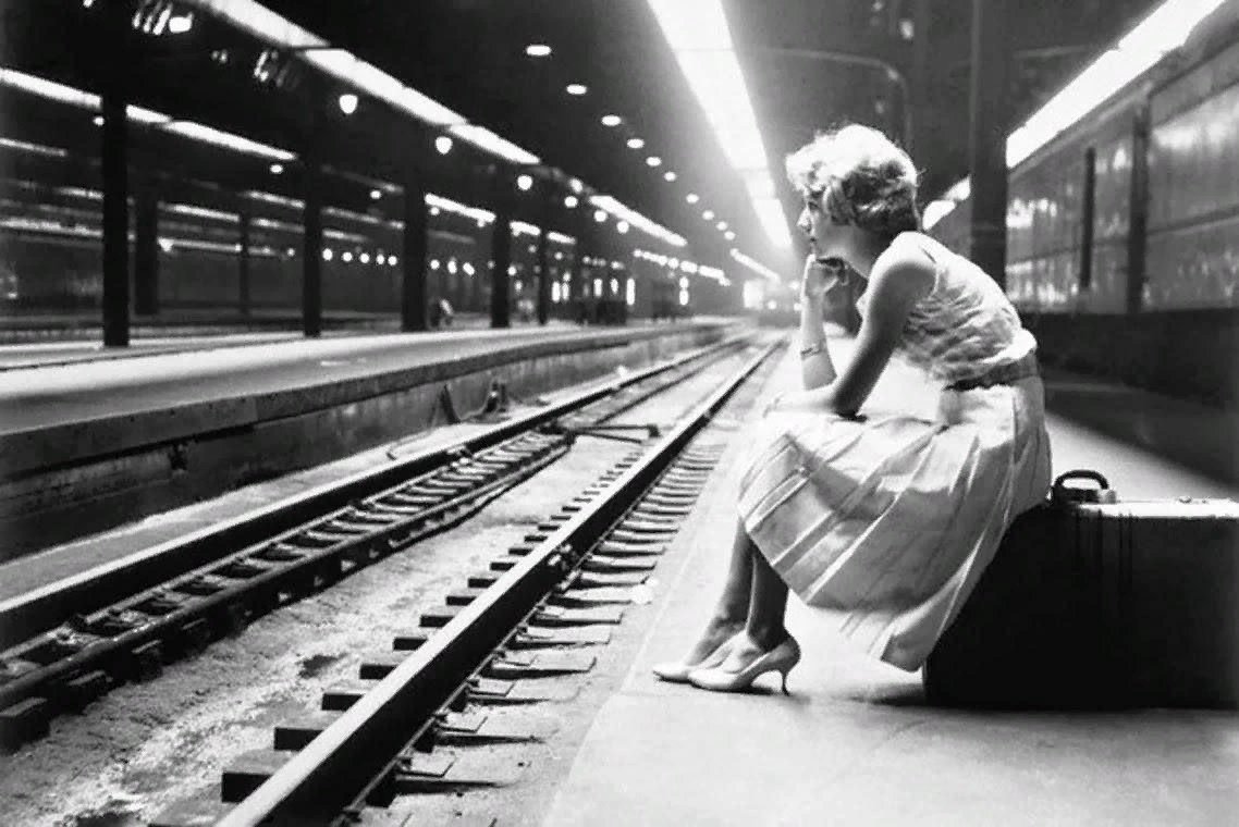 Разные прощания. «В ожидании поезда» (1880) Нестеров. Уходящий поезд. Женщина на вокзале. Женщина на перроне вокзала.