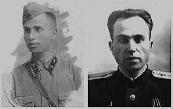 Керим Керимов в 1942 (курсант) и 1946 годах (старший техник-лейтенант)