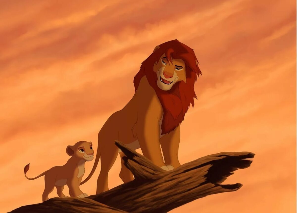 Отец симбы из мультфильма отец лев. Король Лев Лев Муфаса. Король Лев 1994. Симба и Муфаса.