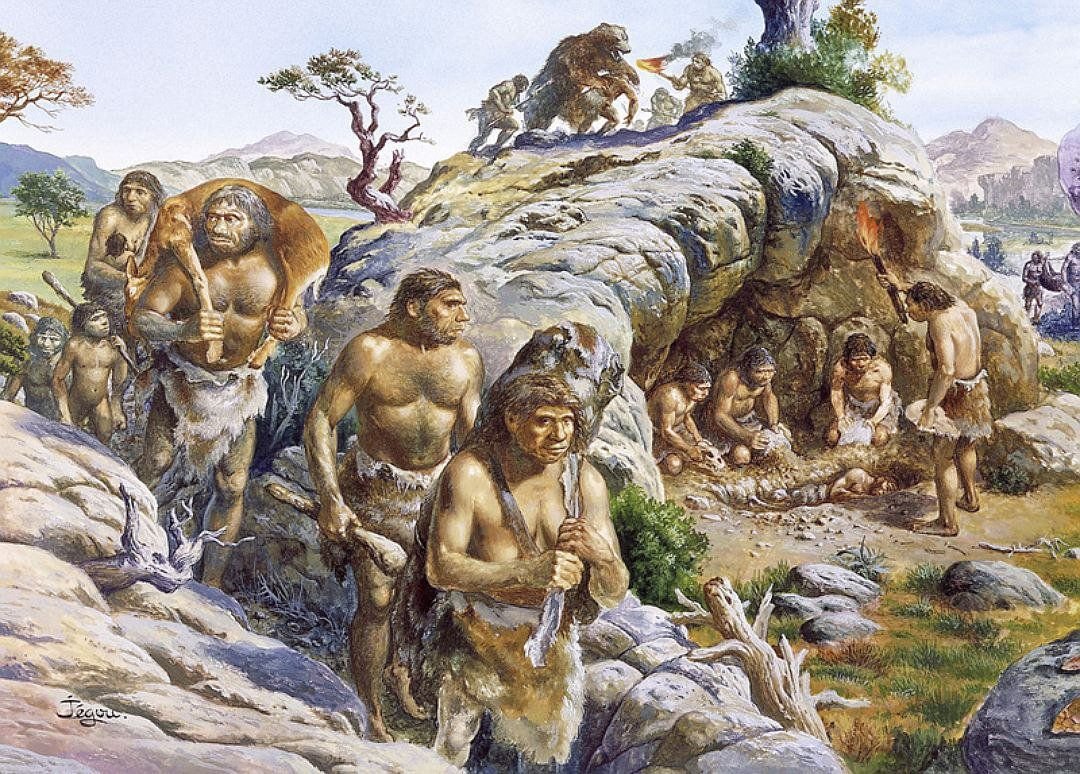 Неандертальцы предки кроманьонцев. Древние люди Палеоантропы. Древние люди - Палеоантропы, неандертальцы. Каменный век неандертальцы. Зденек Буриан кроманьонцы.