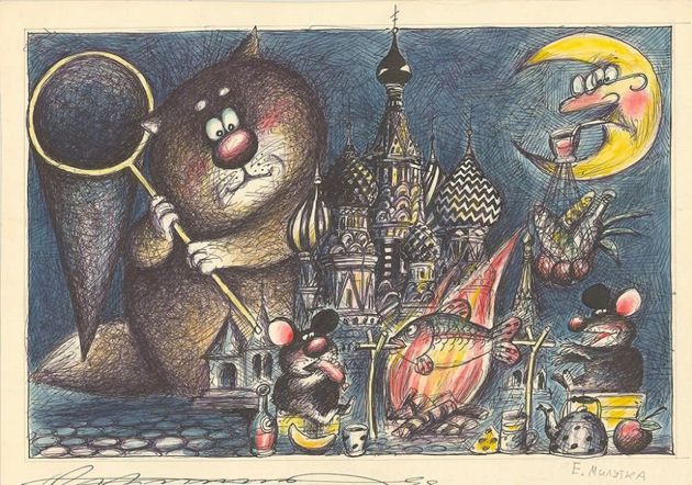 Рисунок Евгения Милутки из серии "Мыши и кошки"