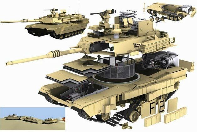 Схема танка М1А2 Абрамс. Источник изображения: oruzhie.info