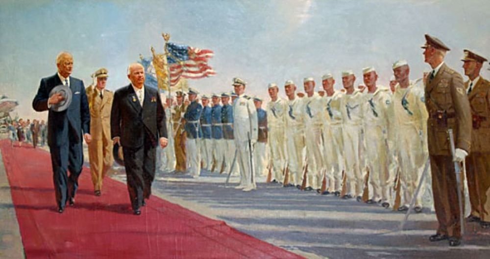 Приезд в сша. Хрущев и Эйзенхауэр в США 1959. Хрущев визит в США 1959. Первый визит Хрущева в США. Визит Хрущёва в США В 1959 Эйзенхауэра.