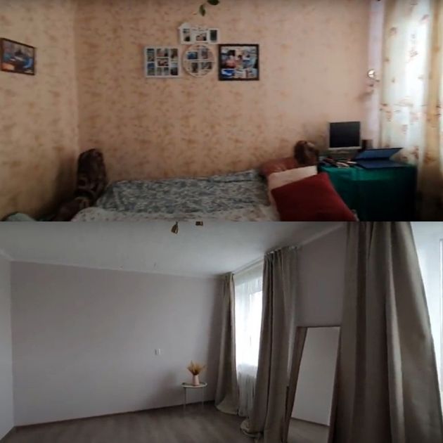 Сделали евроремонт в старой гостиной комнате бабушкиного дома за 38 тыс. рублей. Получилось даже лучше, чем предполагали