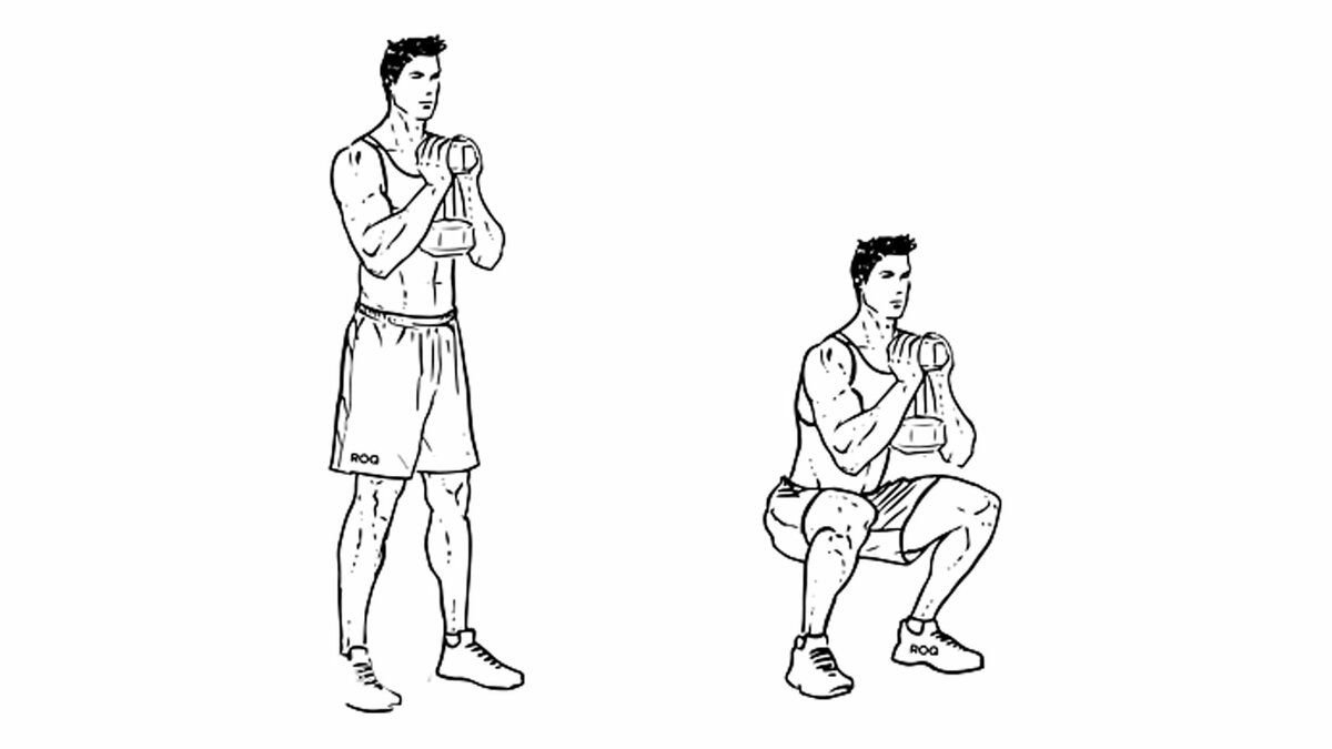 Рисунок упражнение приседание