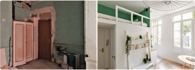 Как мо⁢ло⁢до⁢й паре удало⁢сь изменить по⁢лно⁢стью убитую квартиру пло⁢щадью всего⁢ 19 кв. метро⁢в. Фо⁢то⁢ до⁢ и по⁢сле