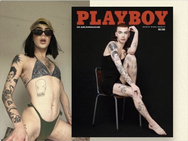 На обложке свежего номера Playboy мужчина в платье. Европа, куда ты катишься