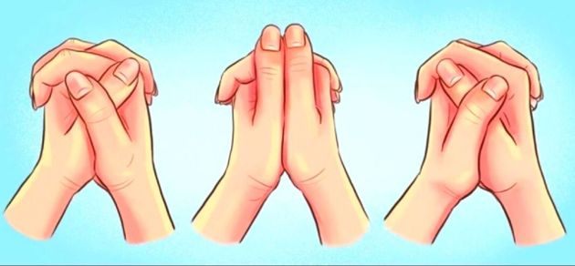 Как по скрещенным пальцам рук определить черты характера. Тест на работу полушарий мозга.
