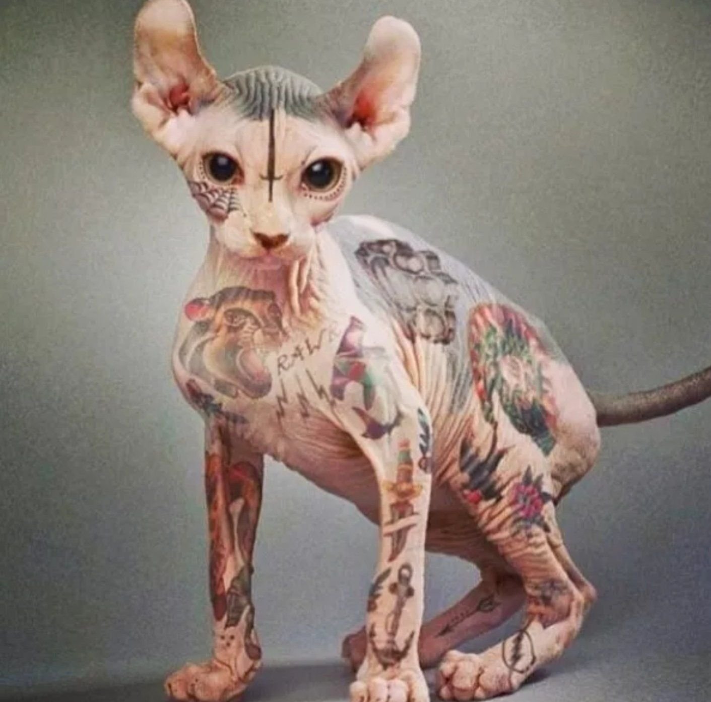 Татуированные лысые кошки