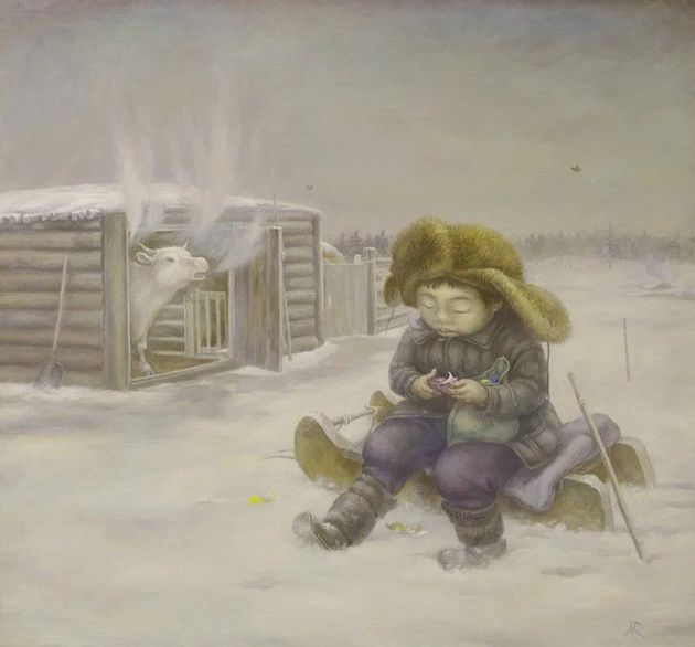 Добрый мир детства на картинах бурятского художника Жамсо Раднаева