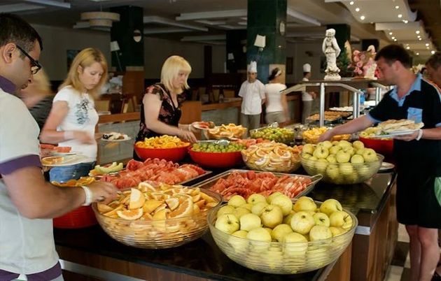 Typical buffet in a typical all inclusive hotel