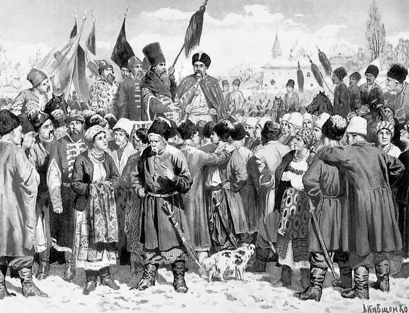 Народы украины в 17 веке. Переяславская рада художник Кившенко.