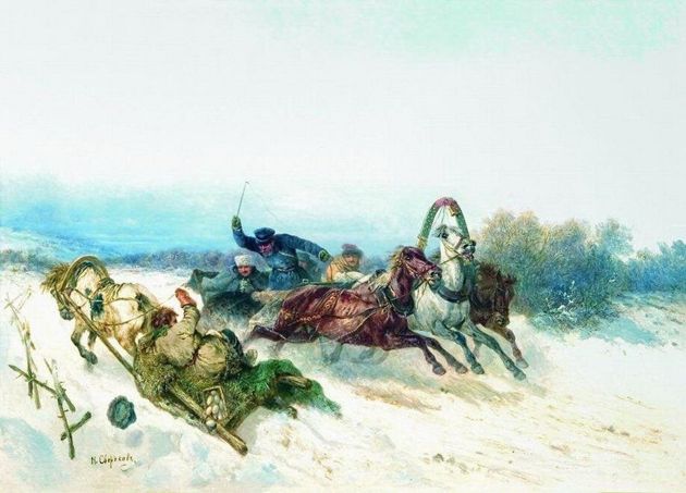 Н. Сверчков "Случай на дороге". (1840 г).