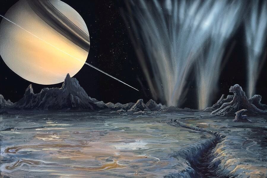 Жизнь на сатурне. Энцелад Спутник Сатурна. Спутник Юпитера Энцелад. Энцелад Спутник Сатурна поверхность. Энцелад Спутник Сатурна гейзеры.
