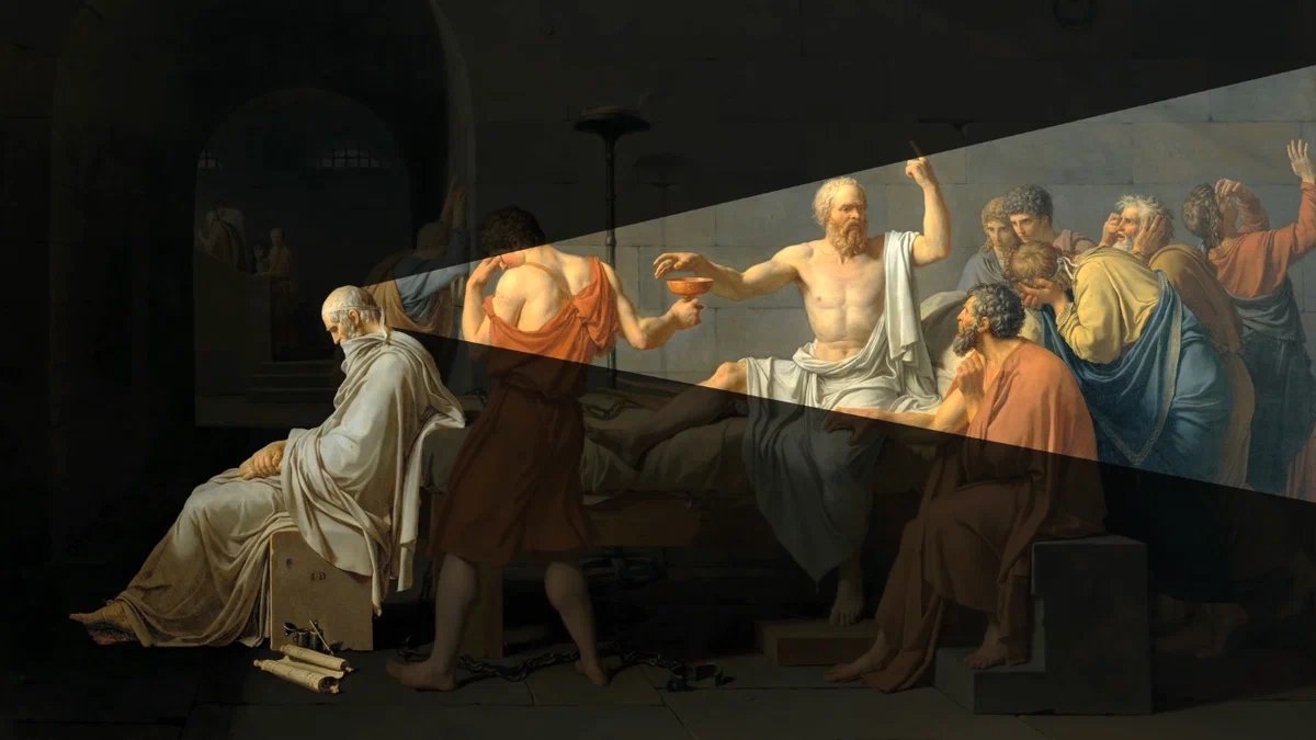 Философы спорят. Смерть Сократа (1787). Смерть Сократа картина Жак Луи.