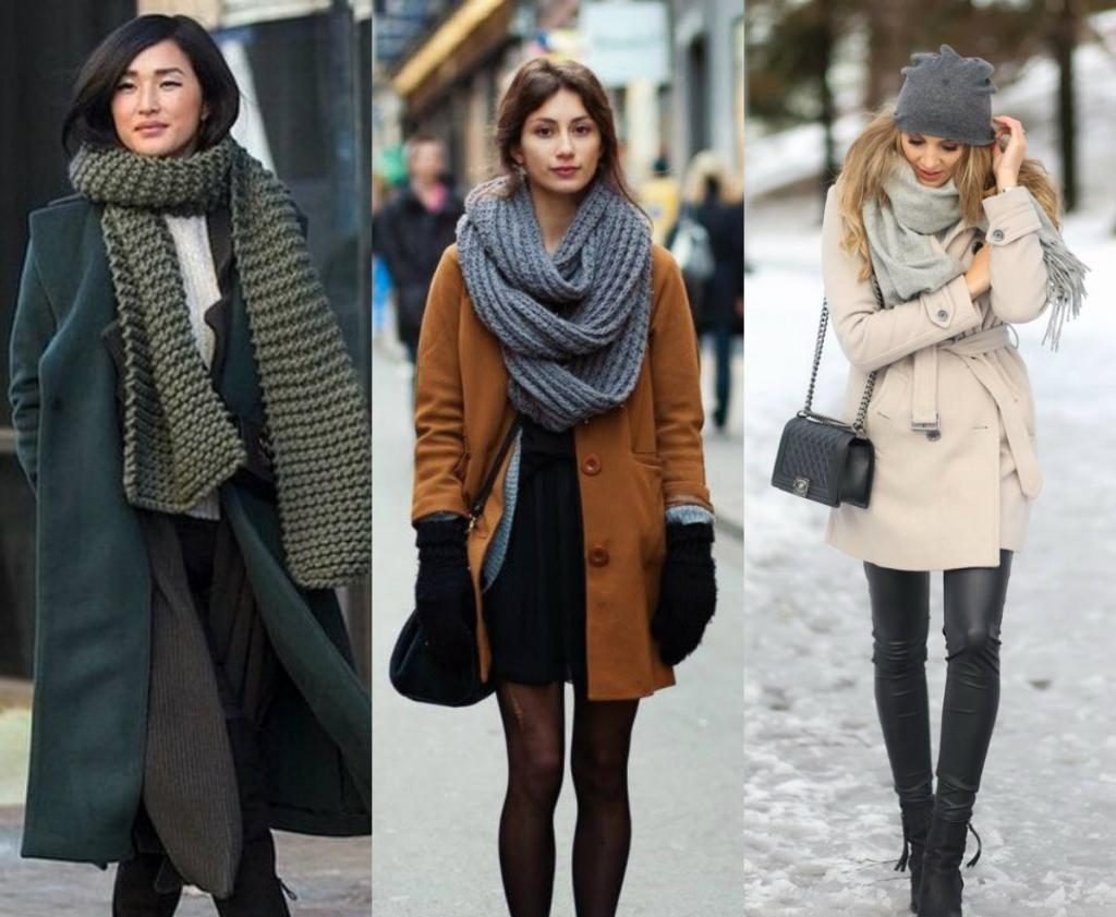 Как носить шарфы с пальто женщинам. Длинный шарф с пальто. Объемный шарф с пальто. Пальто с шарфом. Шарф под пальто женское.