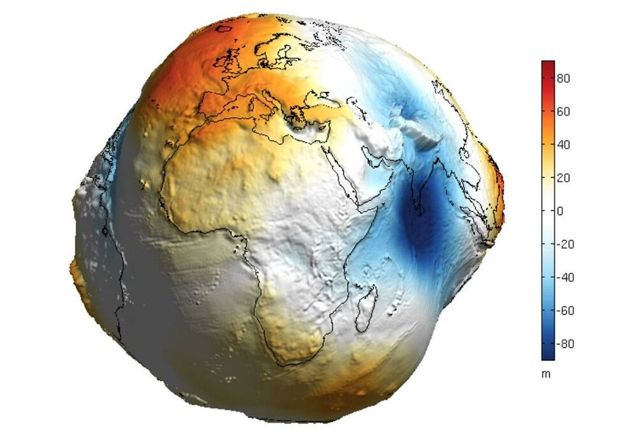 Форма Земли без морей и океанов / ESA