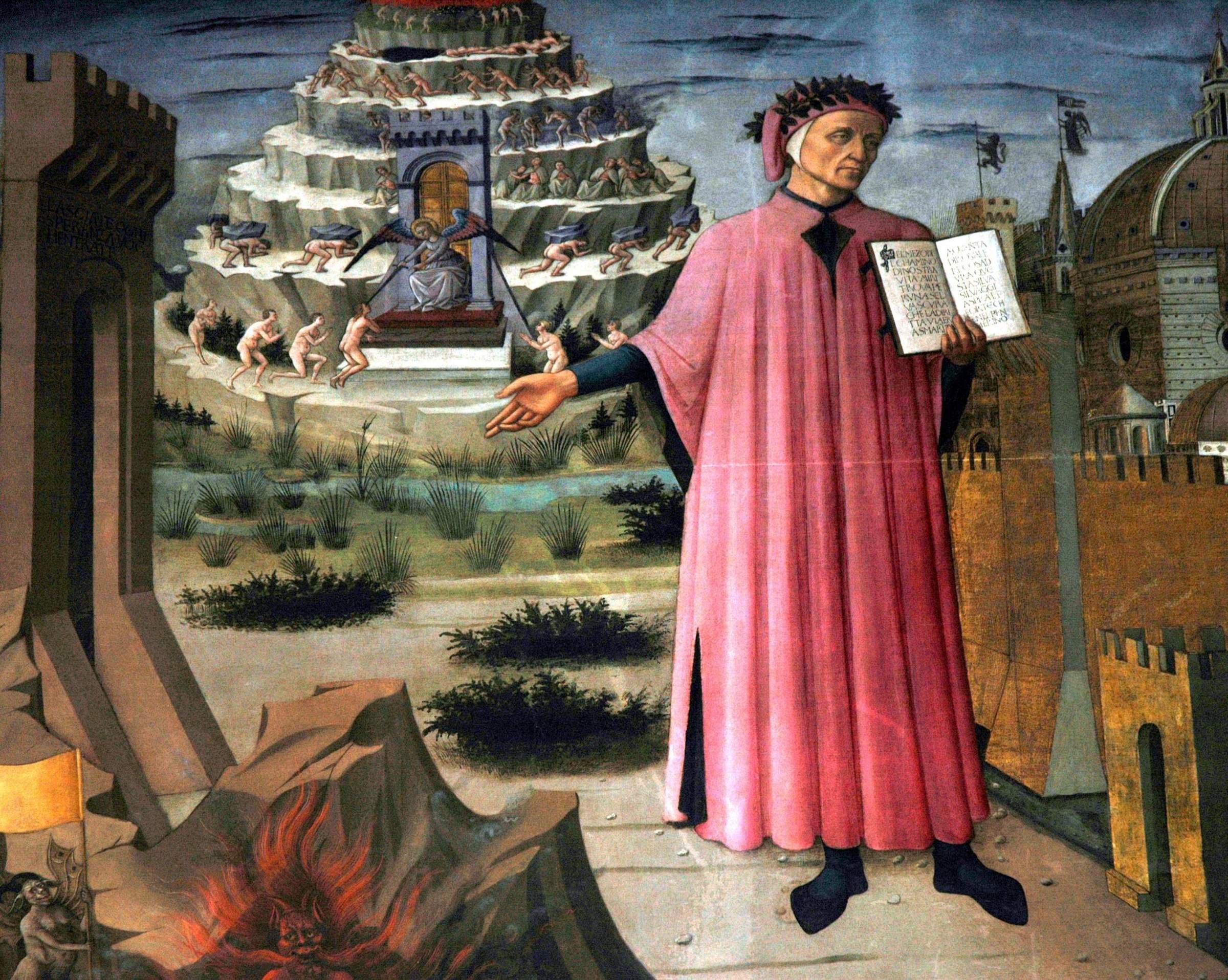Арья данте читать. Данте Алигьери. Данте Алигьери портрет. Микелино Данте фреска. Данте Алигьери - la Divina Commedia.