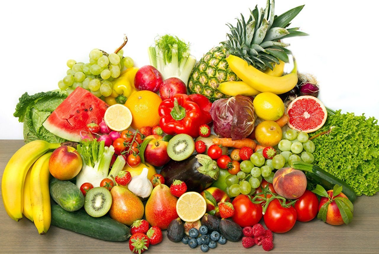 Frutas y verduras sin fibra