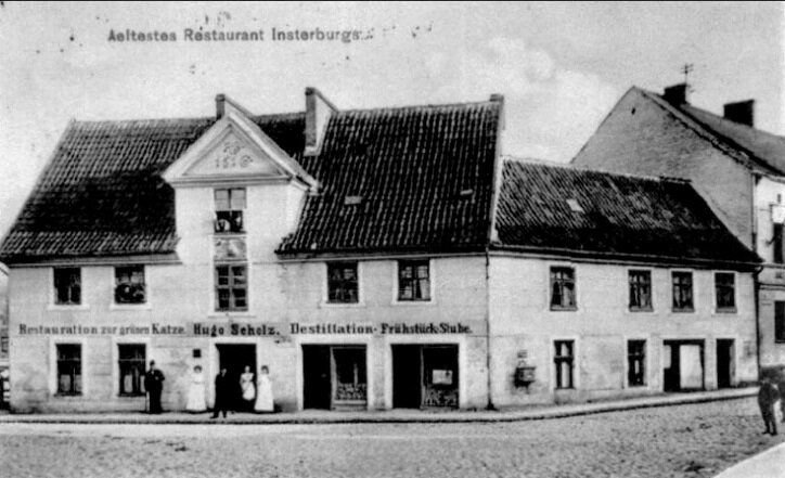 Ресторан "У Зеленой кошки" в Инстербурге. Фото начала 20 века. Источник: bildarchiv-ostpreussen.de