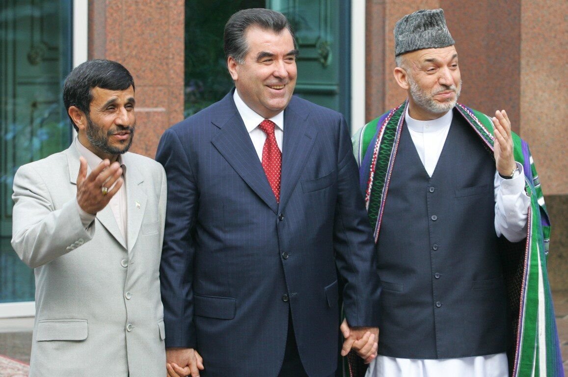 Таджикский иранский. Эмомали Рахмон и Хамид Карзай.