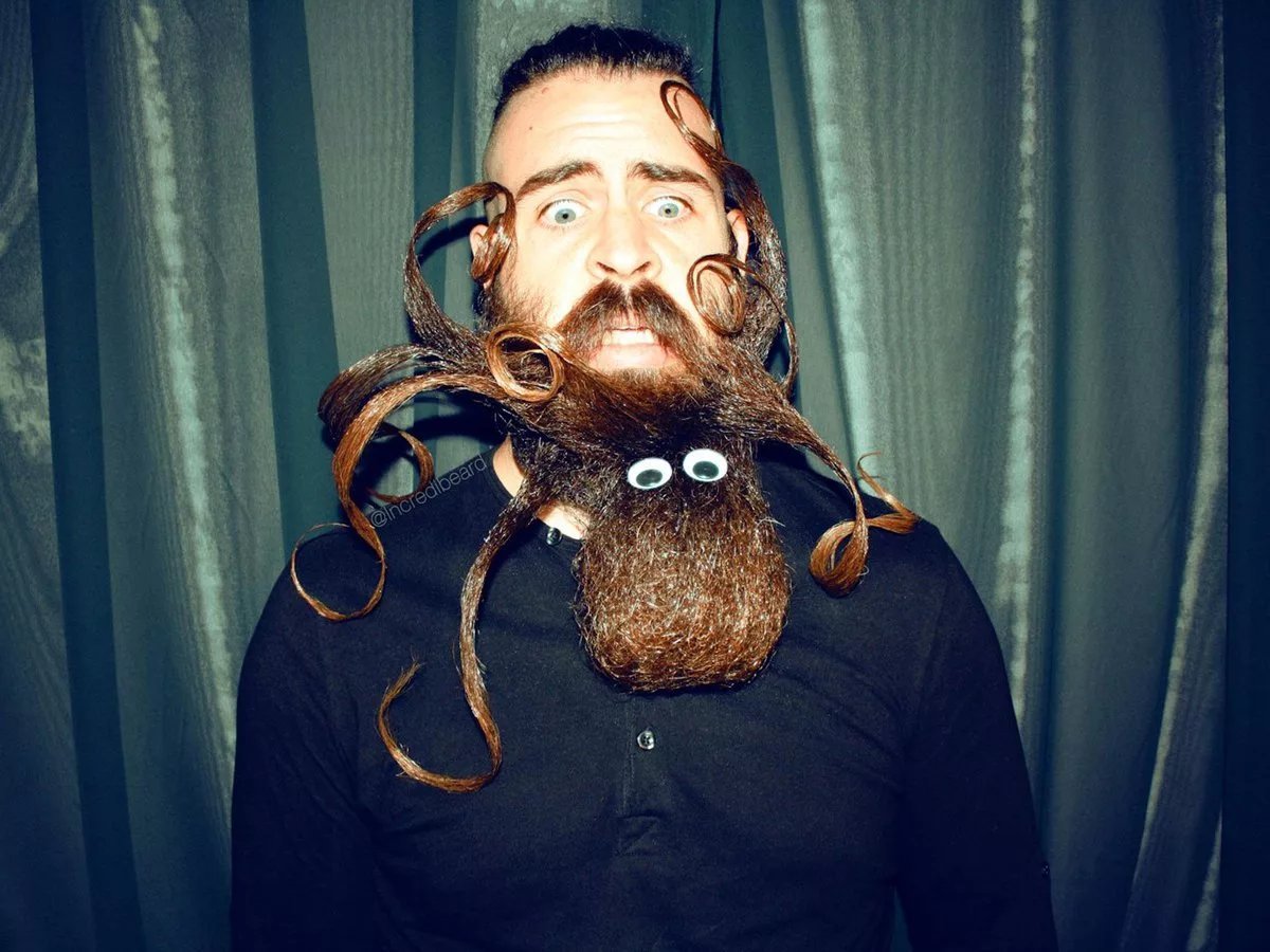 Самого странного человека. Необычная борода. Смешная борода. Причудливая борода. Большая борода.