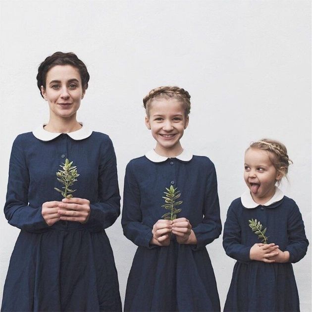 Мама и ее дочки одеваются в одинаковые наряды, что позволило стать им «звездами» Интернета