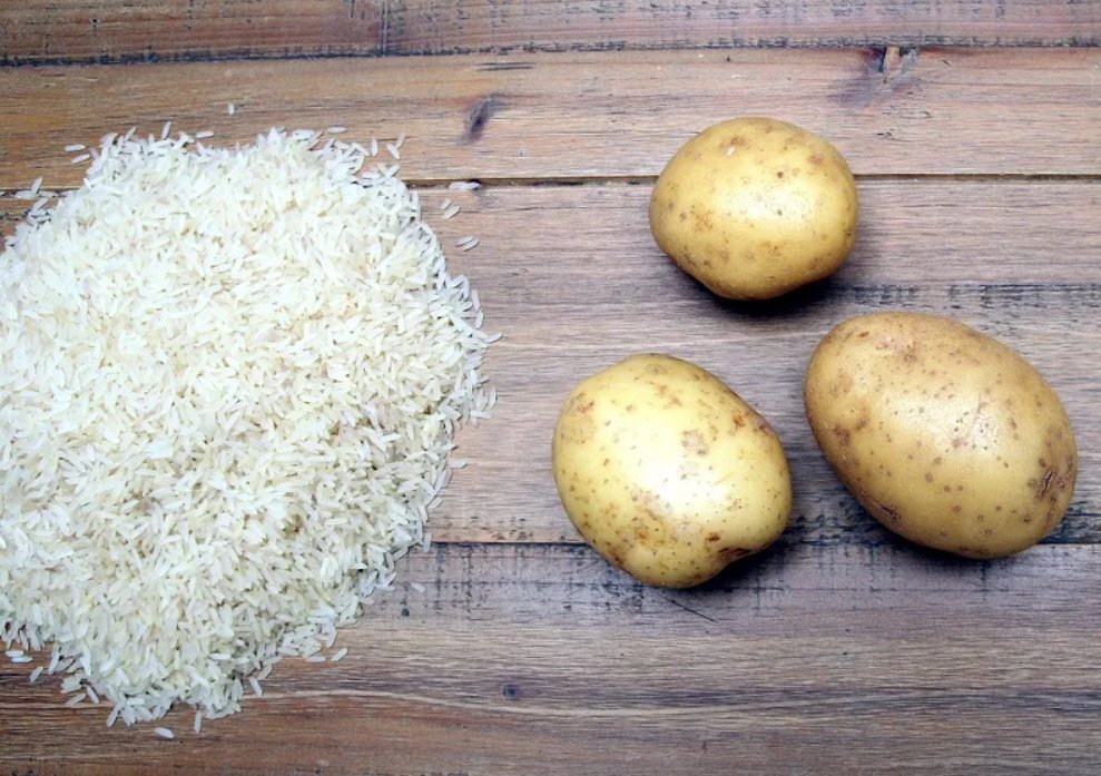 Rice potato. Рис и картофель. Рис с картошкой. Макароны рис картофель. Картофель и белый рис.