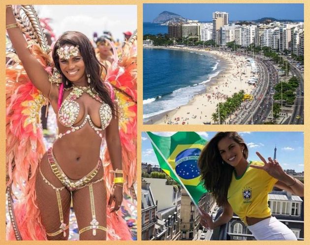 The famous Copacabana beach and carnival in Rio de Janeiro